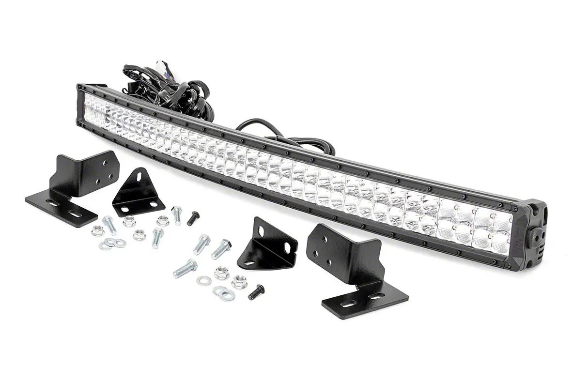 Rough Country 40-Inch Chrome Series White DRL LED Light Bar Bumper Kit (11-16 F-250 Super Duty)