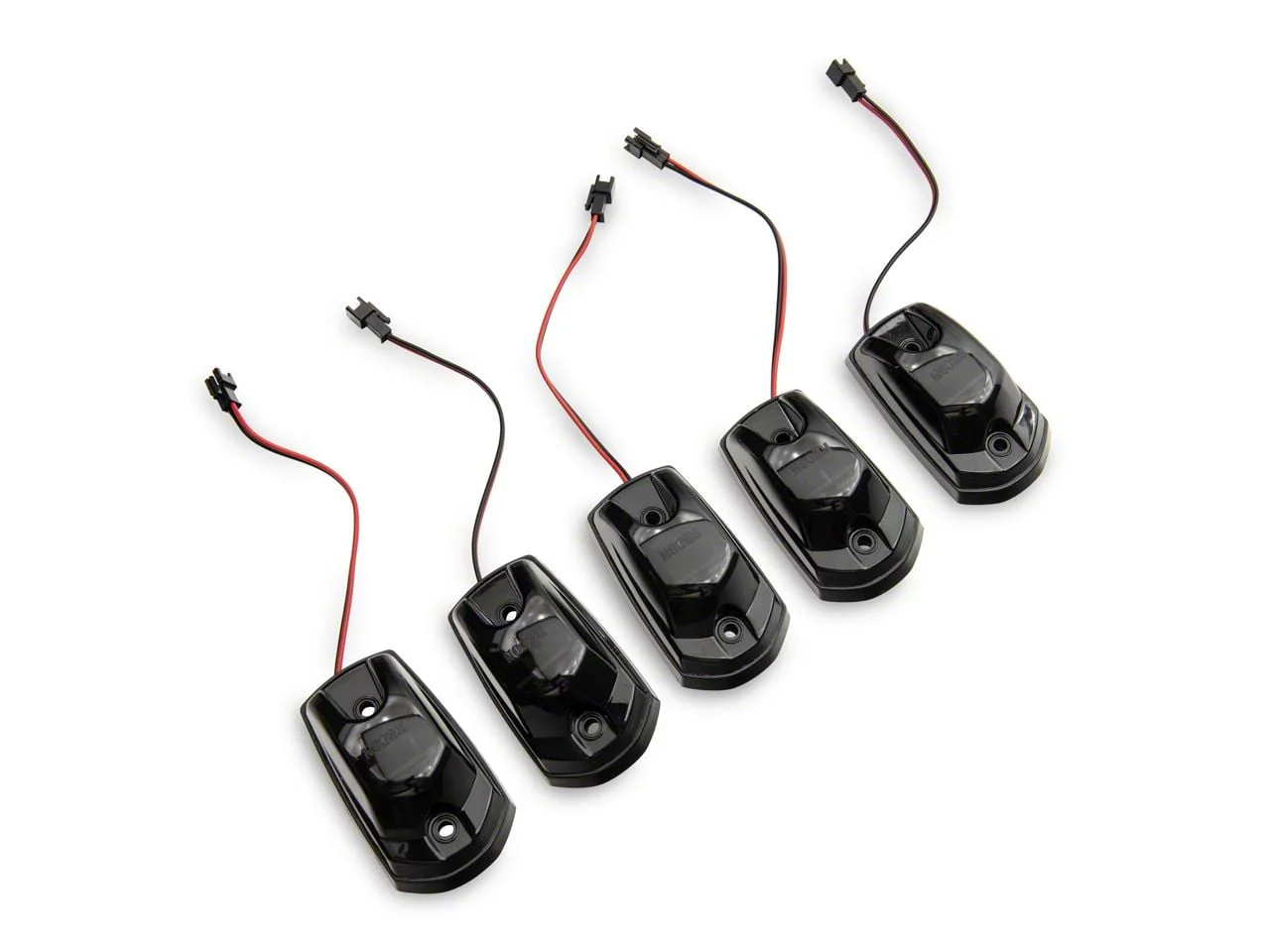 5-Piece White LED Roof Cab Lights; Smoked Lens (17-25 F-250 Super Duty w/o OEM Cab Lights)
