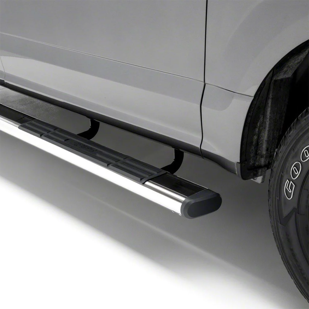 6-Inch Oval Side Step Bars; Polished Stainless (17-26 F-250 Super Duty SuperCrew)