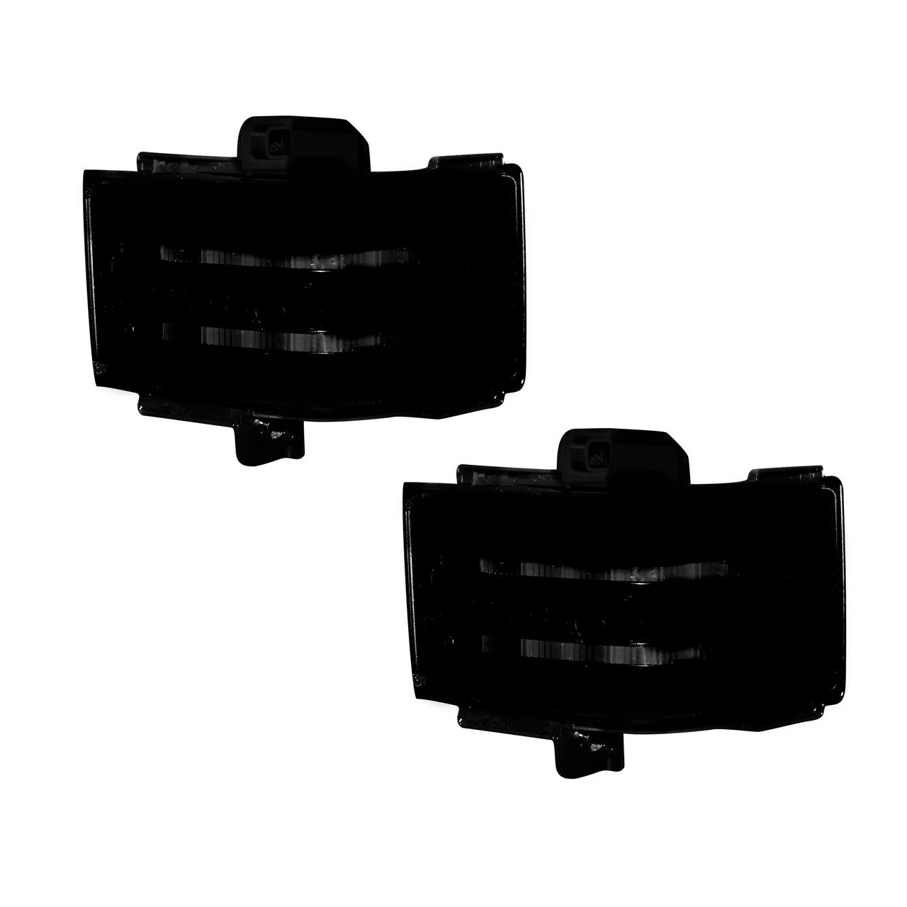 Amber LED Side Mirror Lenses; Smoked (17-26 F-250 Super Duty w/ Factory Halogen Headlights & Tail Lights)