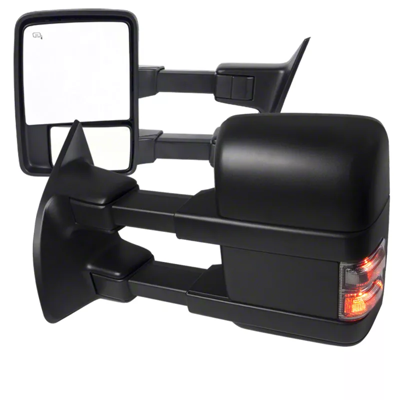 Powered Heated Towing Mirrors; Black (11-16 F-250 Super Duty)