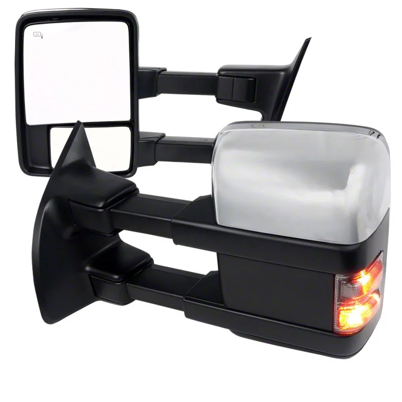 Powered Heated Towing Mirrors; Chrome (11-16 F-250 Super Duty)
