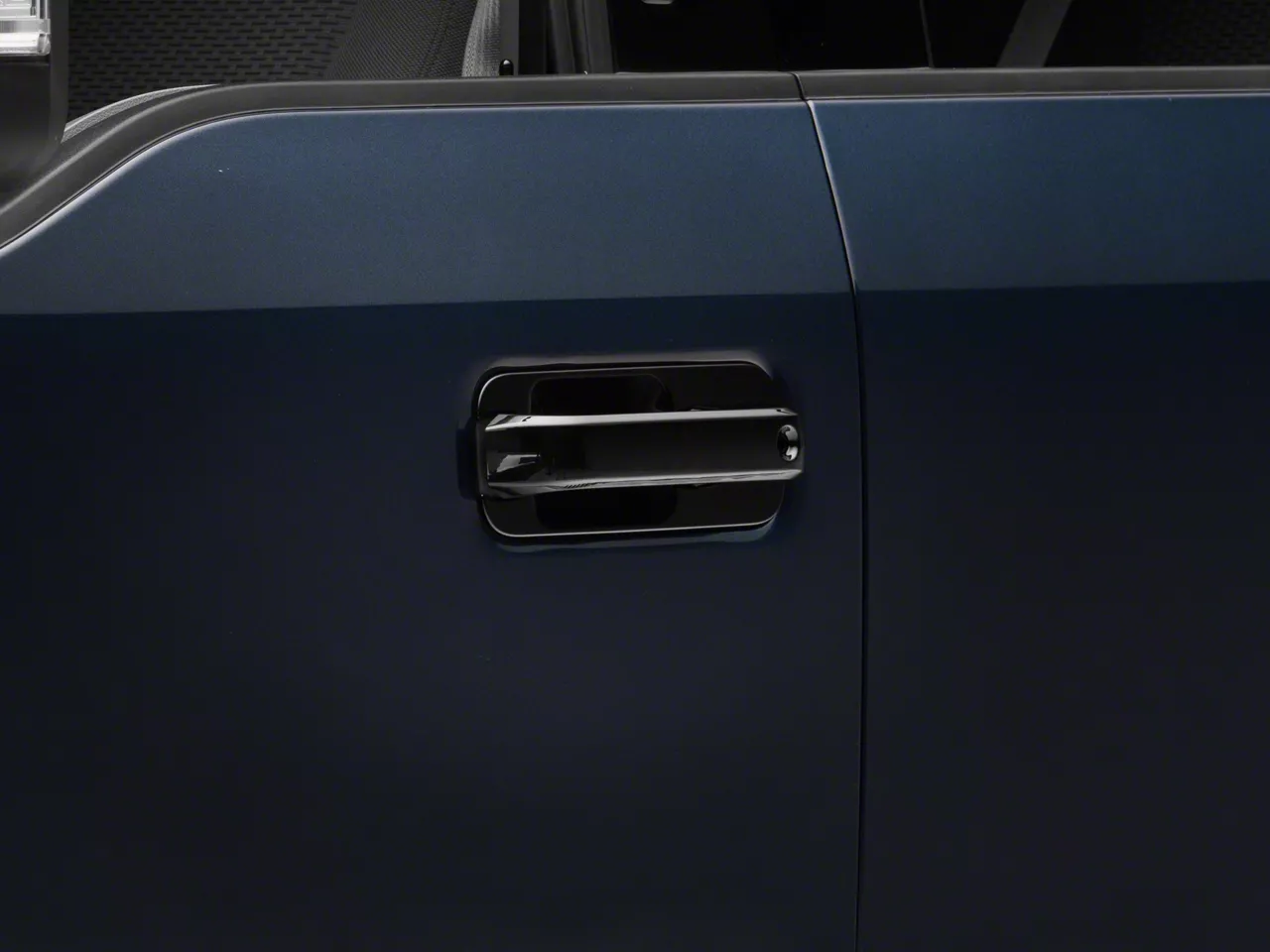 Door Handle Covers with Bezels; Black (17-22 F-250 Super Duty SuperCrew)
