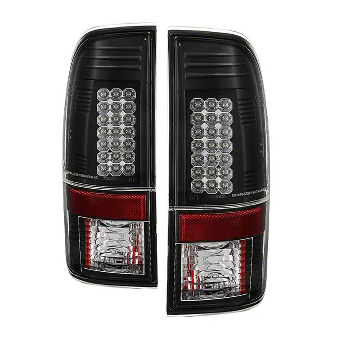 LED Tail Lights; Black Housing; Clear Lens (11-16 F-250 Super Duty)