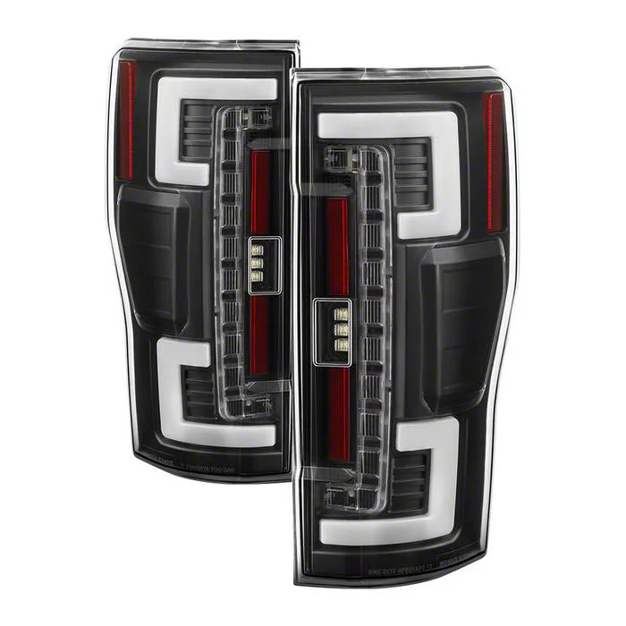 LED Tail Lights; Black Housing; Clear Lens (17-19 F-250 Super Duty w/ Factory Halogen Tail Lights)