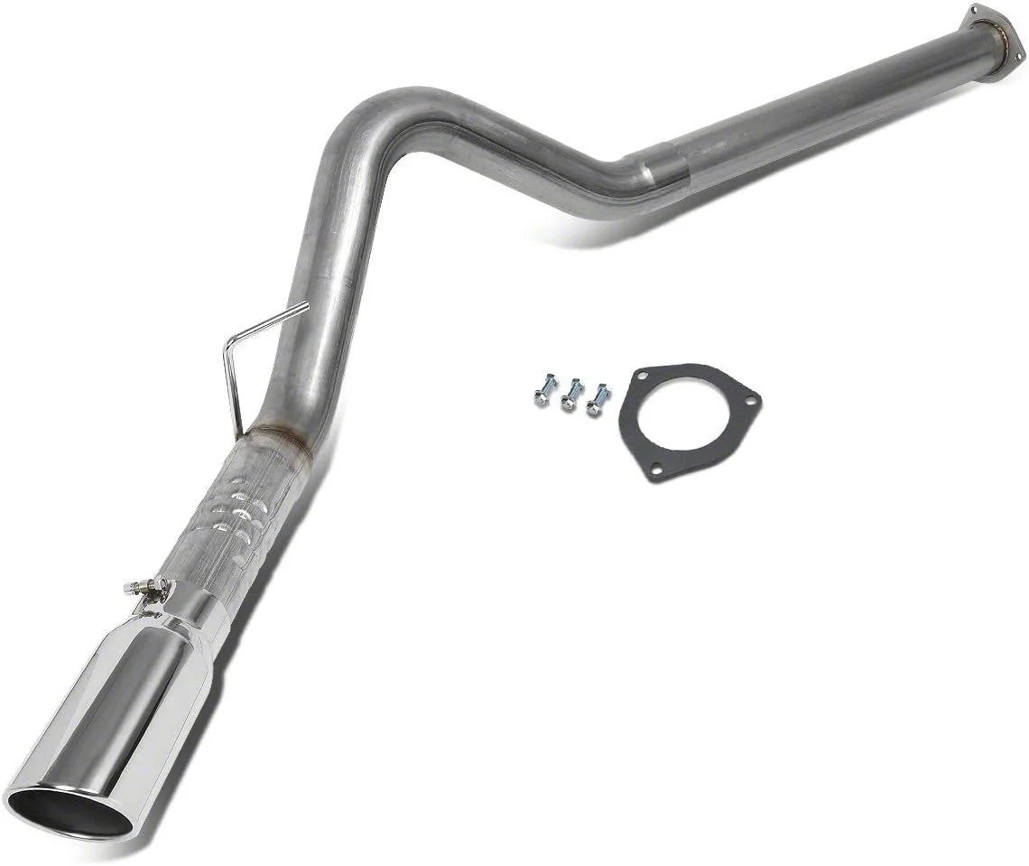 Muffler Catback Exhaust System; Single Tip; Stainless Steel (11-14 6.7L F-250 Super Duty SuperCab w/ 6-3/4-Foot Bed)