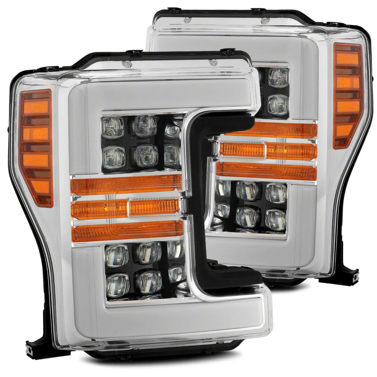 AlphaRex NOVA-Series LED Projector Headlights; Chrome Housing; Clear Lens (17-19 F-250 Super Duty w/ Factory Halogen Headlights)
