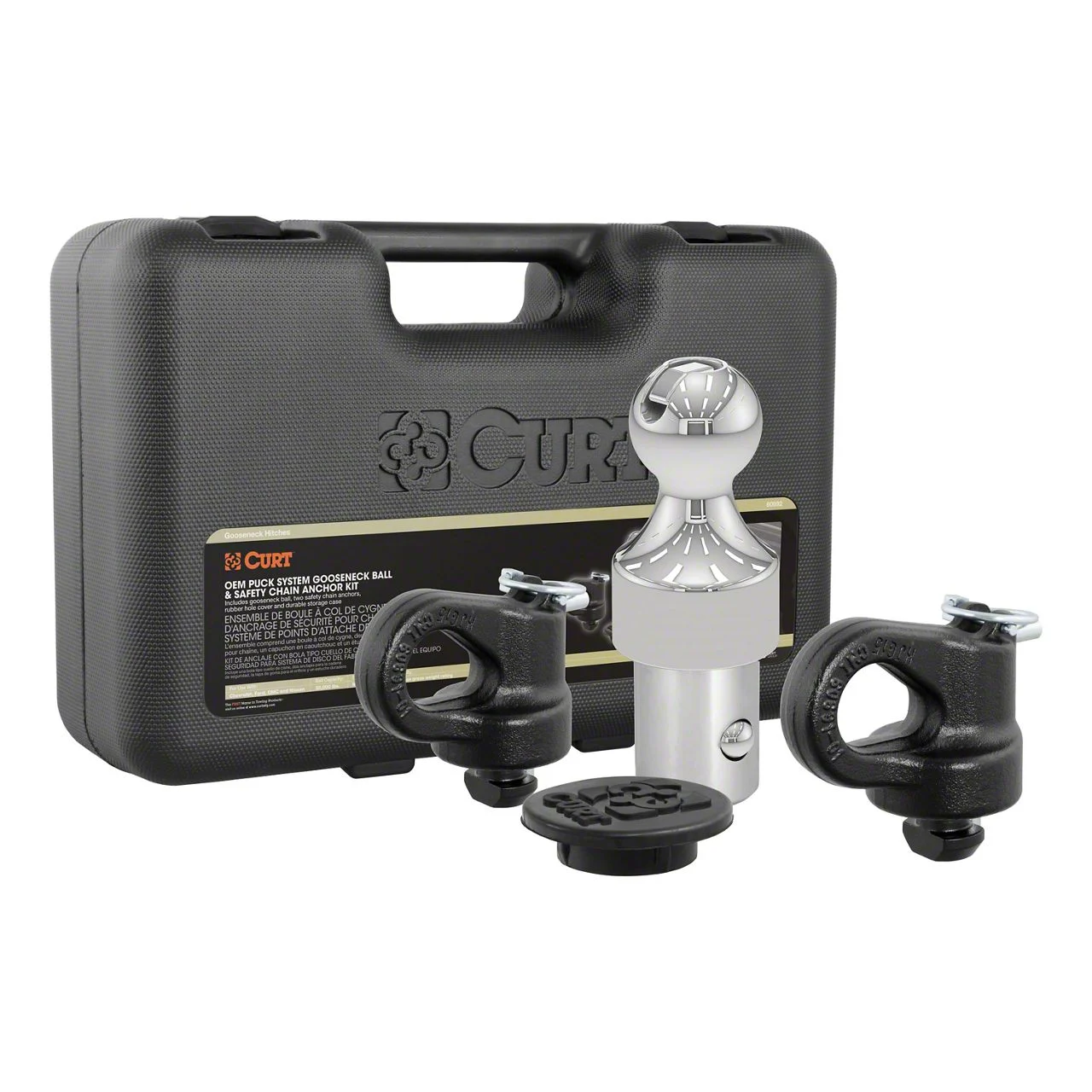 OEM Puck System 2-5/16-Inch Gooseneck Ball and Safety Chain Anchor Kit (13-22 F-250 Super Duty)