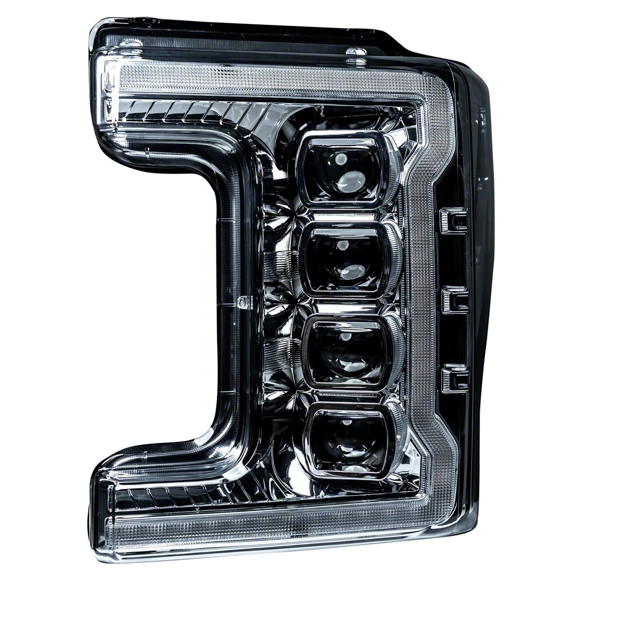 OLED DRL Projector Headlights with Switchback Turn Signals; Chrome Housing; Clear Lens (17-19 F-250 Super Duty w/ Factory Halogen Headlights)