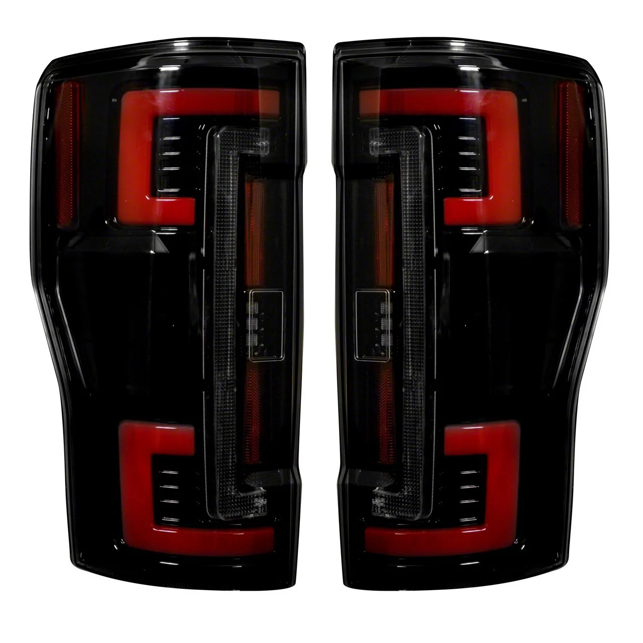OLED Tail Lights; Black Housing; Dark Red Smoked Lens (17-19 F-250 Super Duty w/ Factory LED Tail Lights)