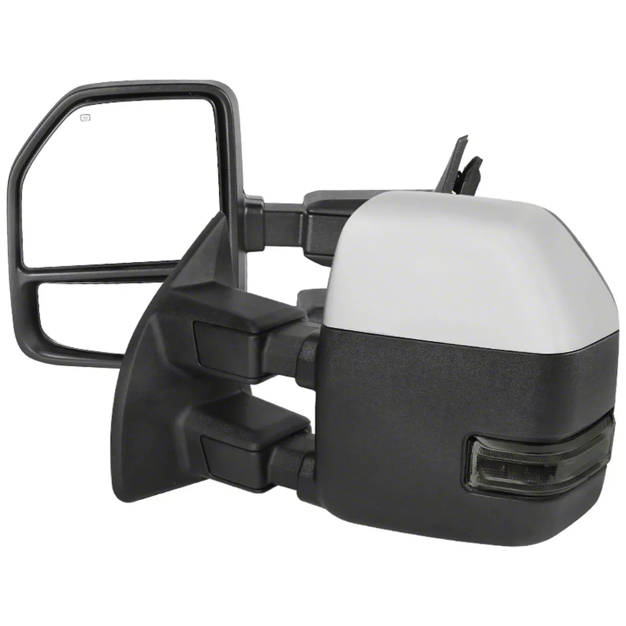 Powered Heated Towing Mirrors with Smoked LED Turn Signals; Chrome (11-16 F-250 Super Duty)