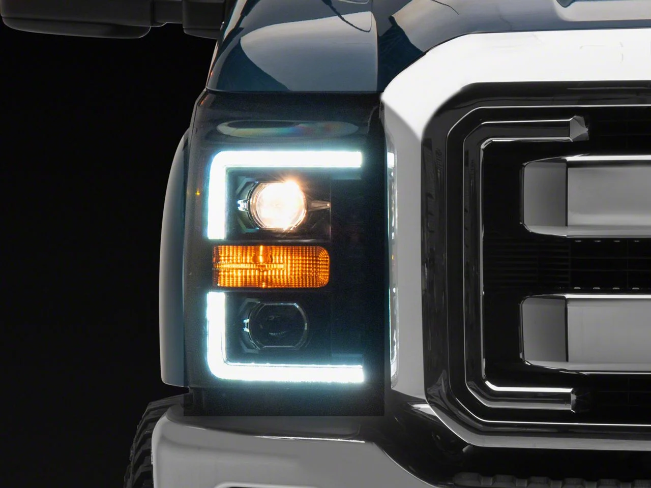 AlphaRex PRO-Series Projector Headlights; Black Housing; Clear Lens (11-16 F-250 Super Duty)