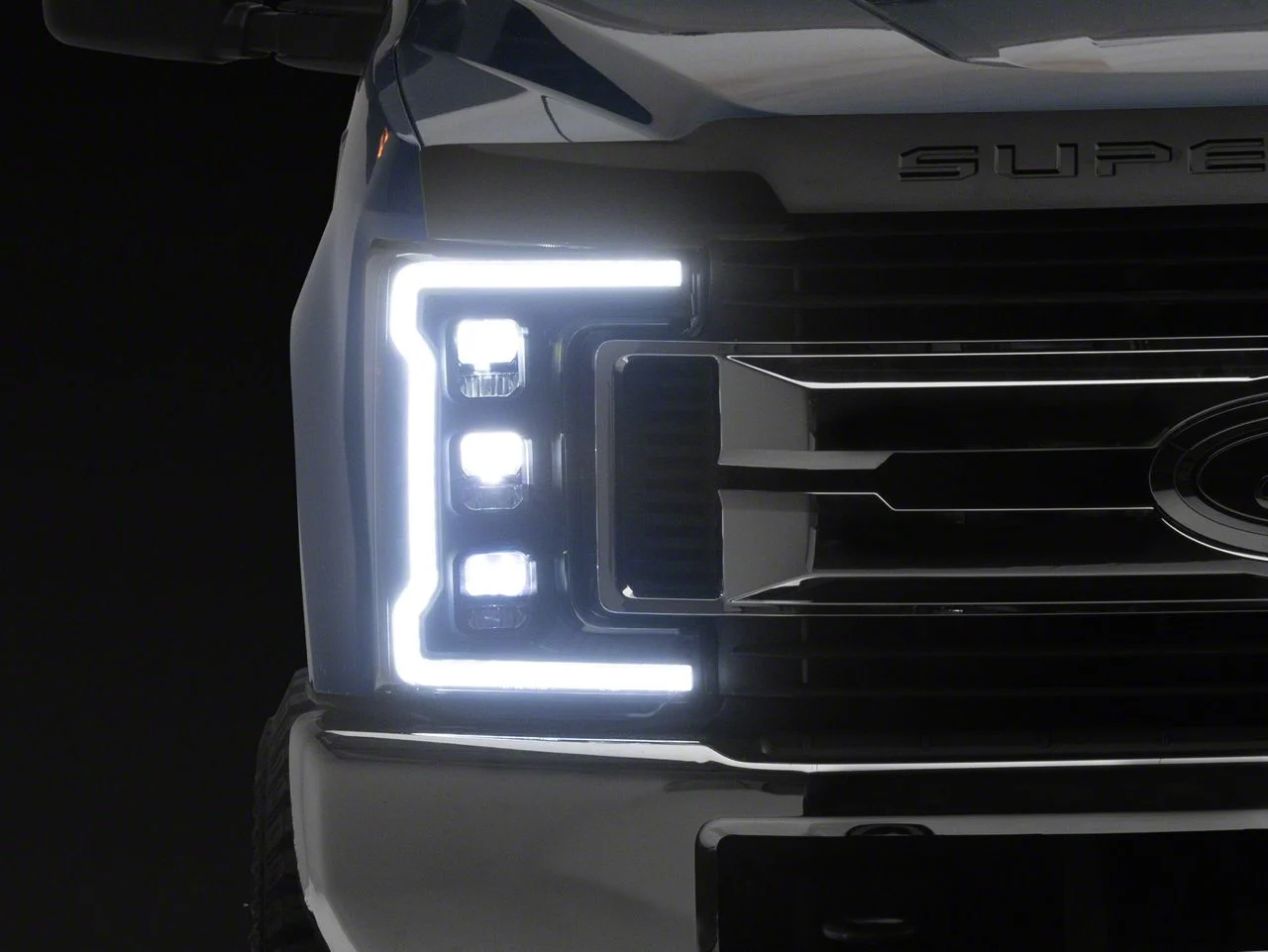 AlphaRex PRO-Series Projector Headlights; Chrome Housing; Clear Lens (17-19 F-250 Super Duty w/ Factory Halogen Headlights)