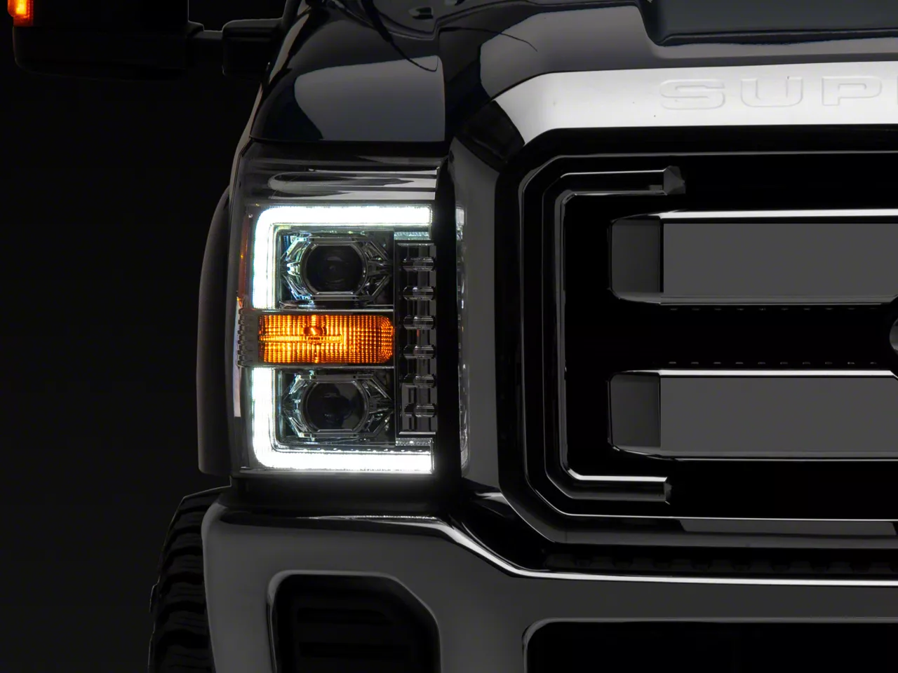 AlphaRex PRO-Series Projector Headlights; Chrome Housing; Clear Lens (11-16 F-250 Super Duty)