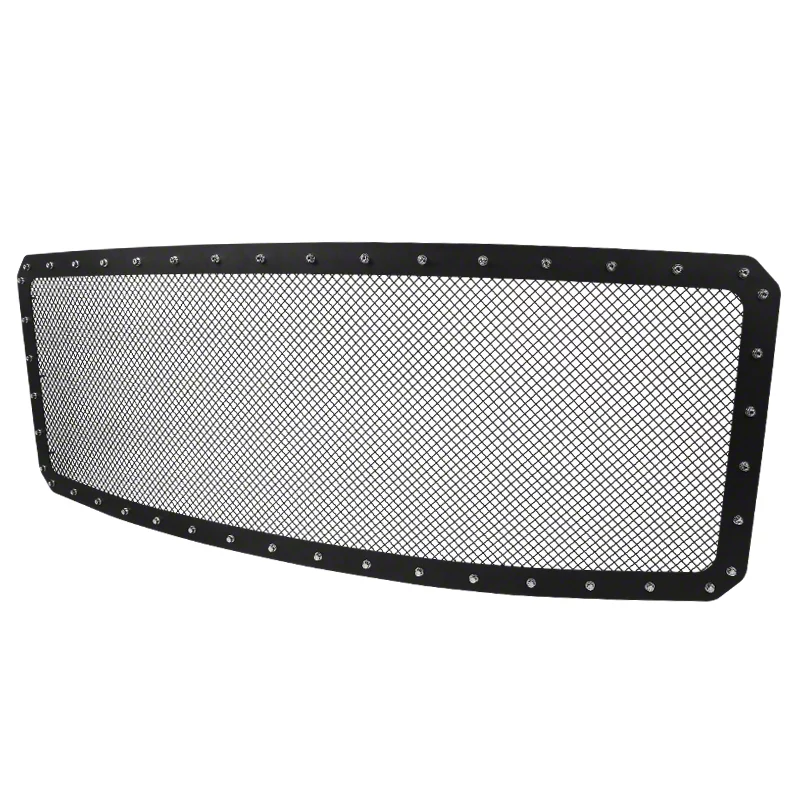 Rivet Style Mesh Upper Grille Insert; Black (11-16 F-250 Super Duty)