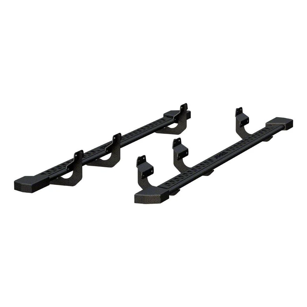 Rocker Side Step Bars; Textured Black (17-26 F-250 Super Duty SuperCrew)