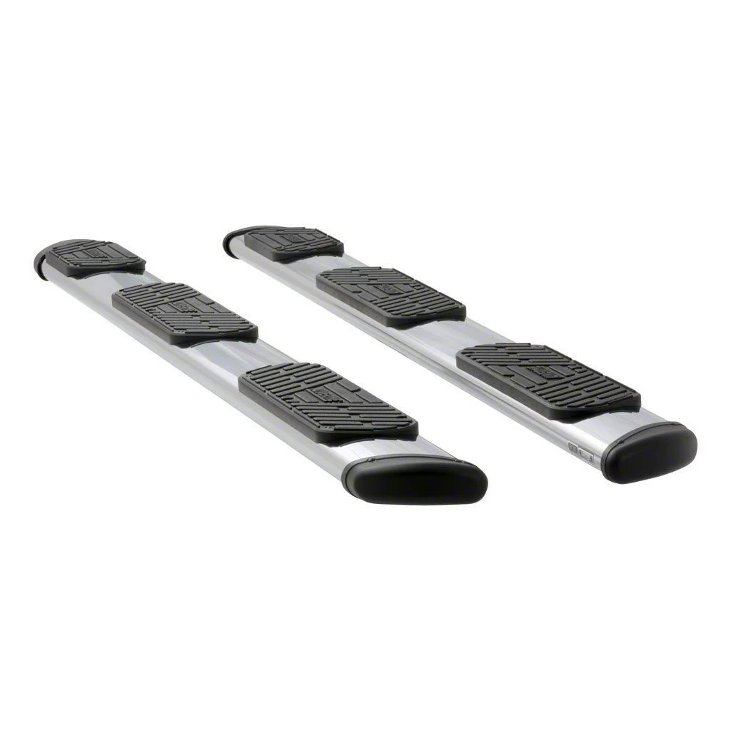 Regal 7-Inch Oval Side Step Bars without Mounting Brackets; Polished Stainless (17-26 F-250 Super Duty SuperCrew w/ 6-3/4-Foot Bed)