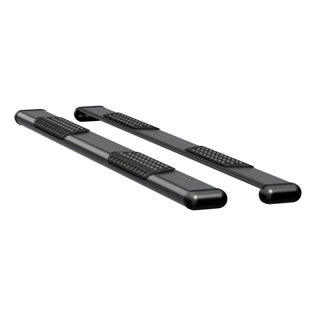 O-Mega II 6-Inch Oval Side Step Bars without Mounting Brackets; Textured Black (11-16 F-250 Super Duty Regular Cab w/ 8-Foot Bed; 11-26 F-250 Super Duty SuperCrew)