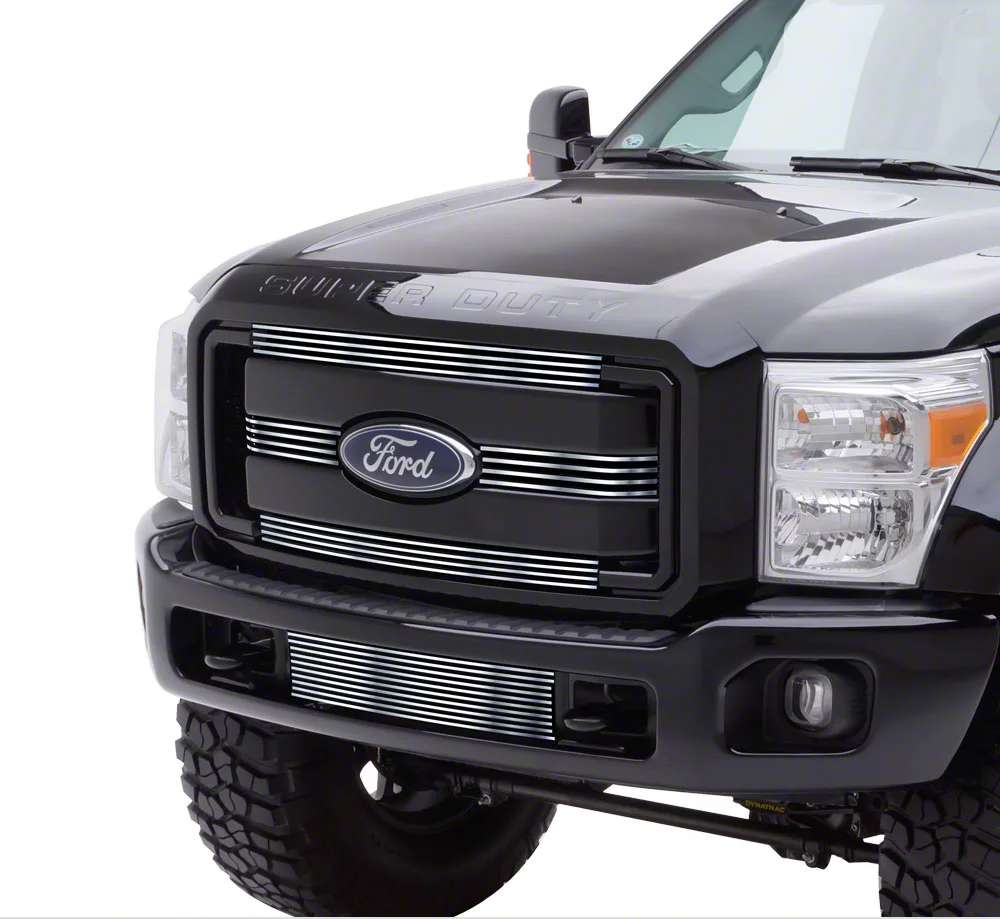 Stainless Steel Billet Upper and Lower Grille Insert; Chrome (11-16 F-250 Super Duty King Ranch, Lariat, XLT)