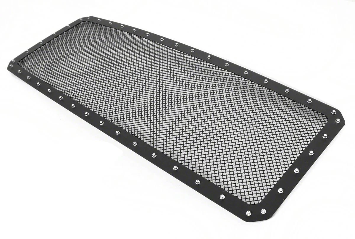 Stainless Steel Rivet Upper Grille Insert; Black (11-16 F-250 Super Duty)