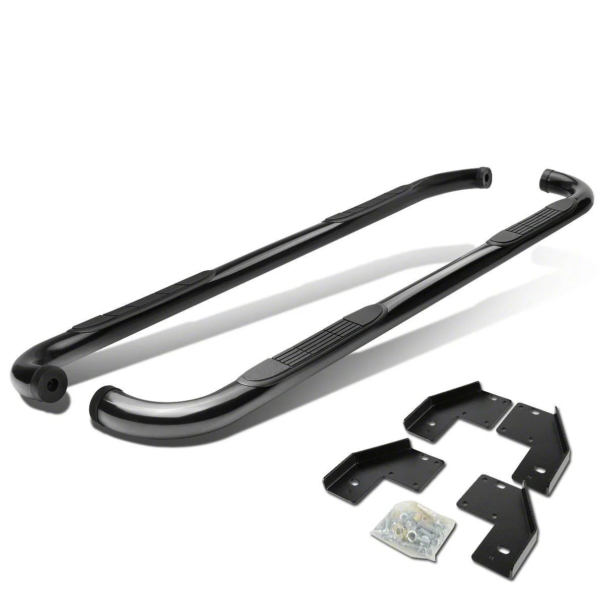 Step Nerf Bar; 3-Inch Round; Black (11-16 F-250 Super Duty SuperCrew)