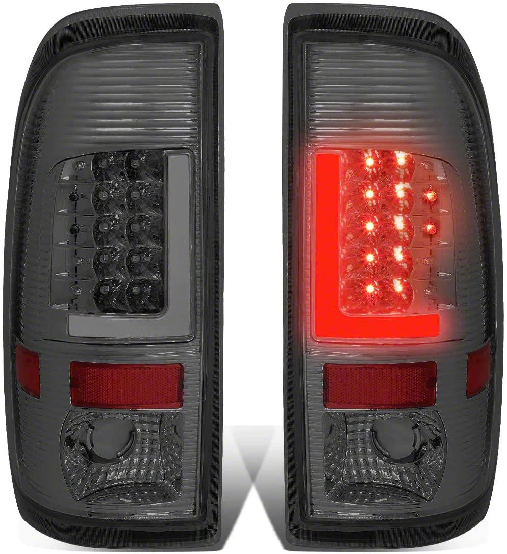 L-Bar LED Tail Lights; Chrome Housing; Smoked Lens (11-16 F-250 Super Duty)