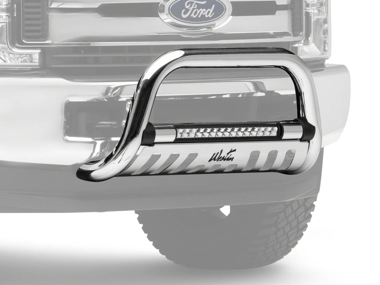 Westin Ultimate LED Bull Bar; Stainless Steel (17-24 F-250 Super Duty)