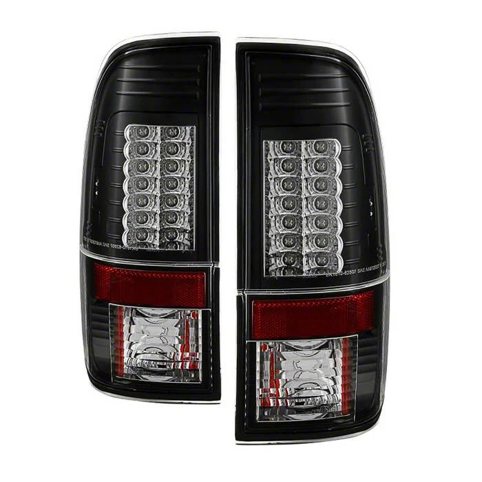 Version 2 LED Tail Lights; Black Housing; Clear Lens (11-16 F-250 Super Duty)