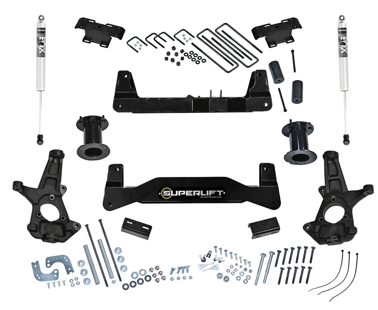 SuperLift 6.50-Inch Suspension Lift Kit with FOX Shocks (14-18 2WD Sierra 1500 w/ Stock Cast Aluminum or Stamped Steel Control Arms)
