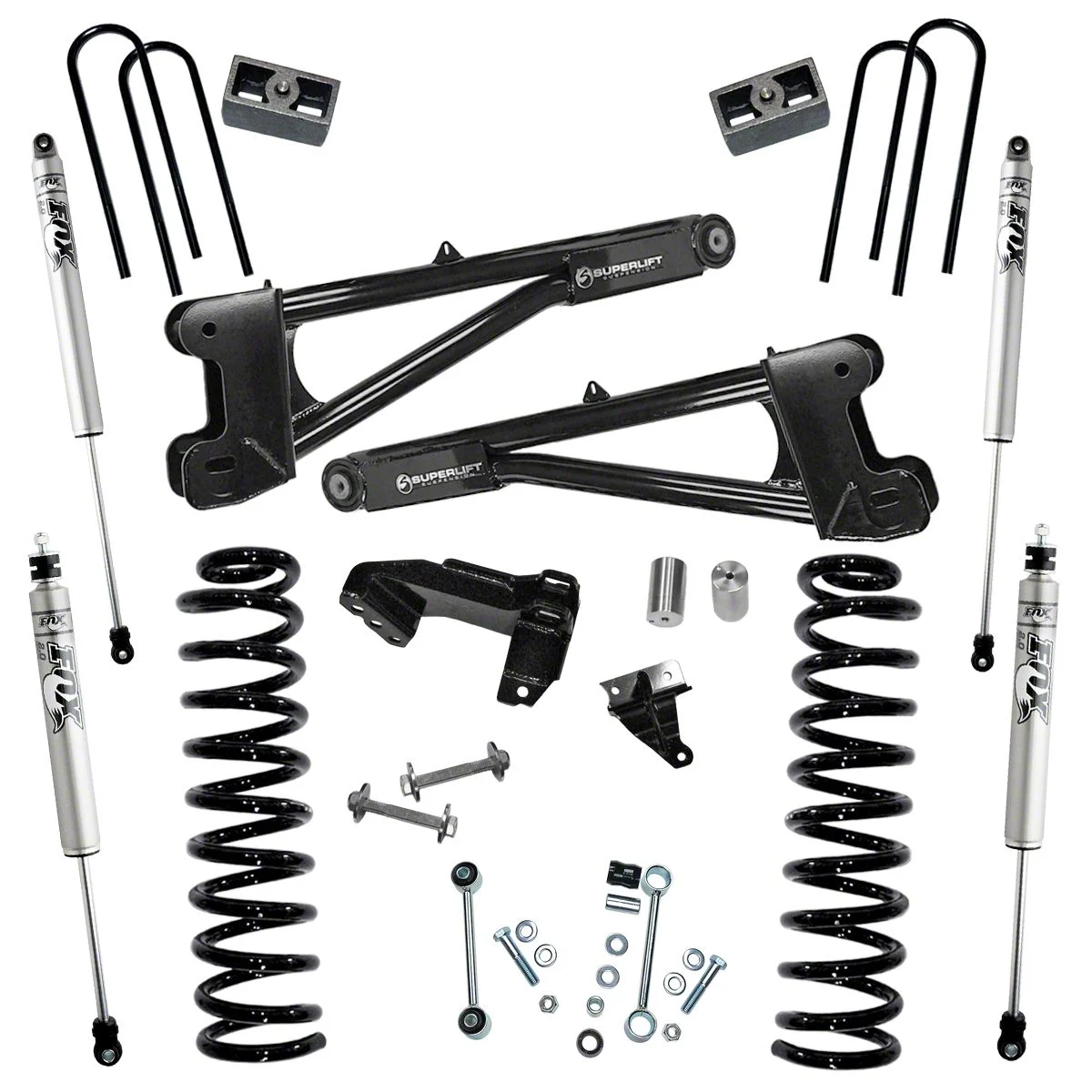 SuperLift 4-Inch Suspension Lift Kit with Radius Arms and Fox Shocks (11-16 4WD 6.7L Powerstroke F-250 Super Duty)