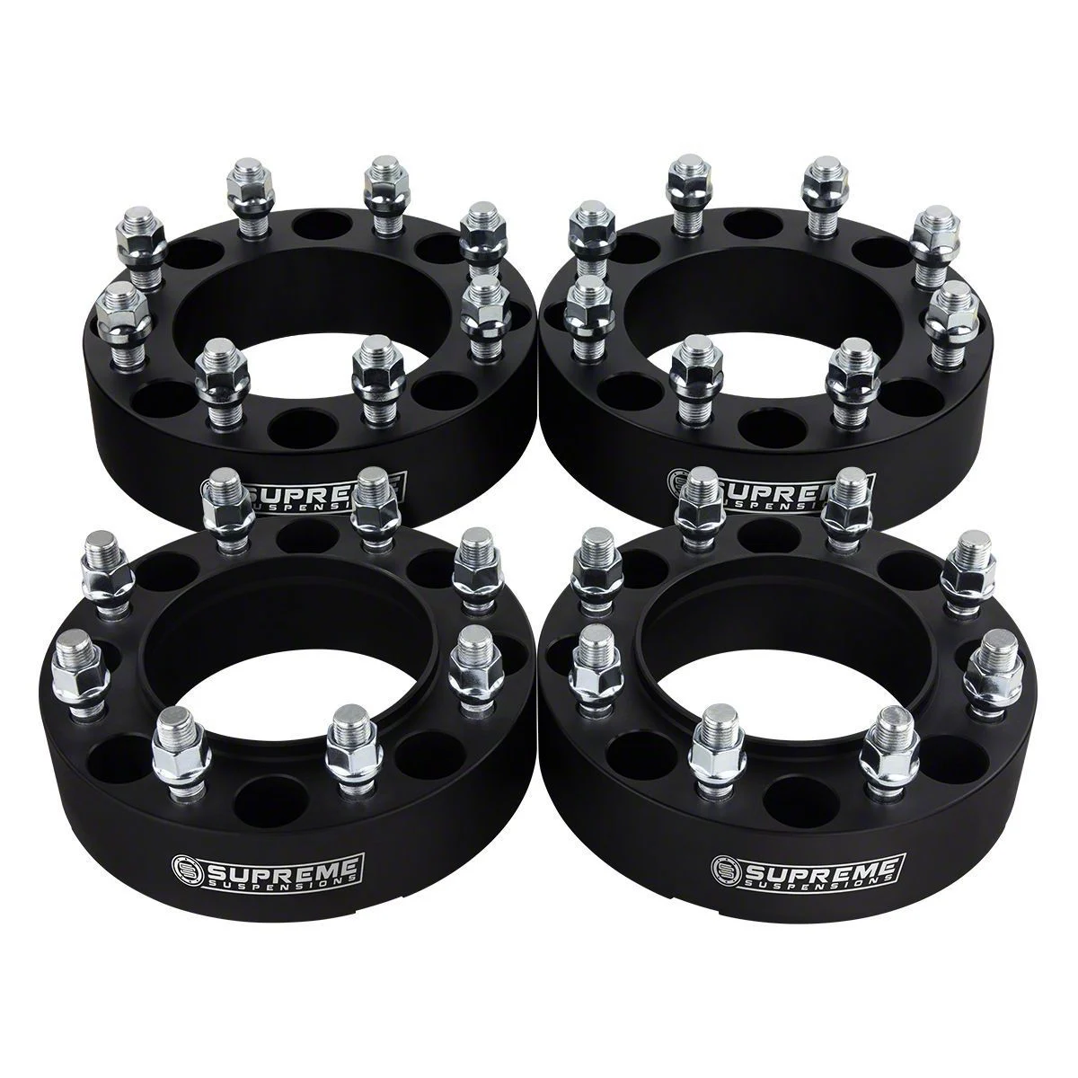 Supreme Suspensions 2-Inch Pro Billet Wheel Spacers; Black; Set of Four (05-26 F-350 Super Duty)