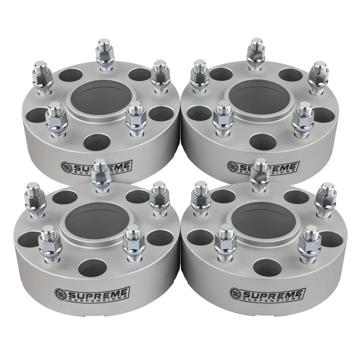 Supreme Suspensions 1.50-Inch Pro Billet Hub and Wheel Centric Wheel Spacers; Silver; Set of Four (12-18 RAM 1500)