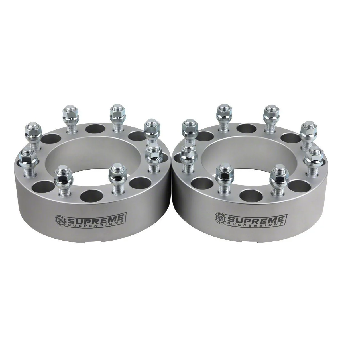 Supreme Suspensions 1.50-Inch Pro Billet Wheel Spacers; Silver; Set of Two (03-11 RAM 2500)