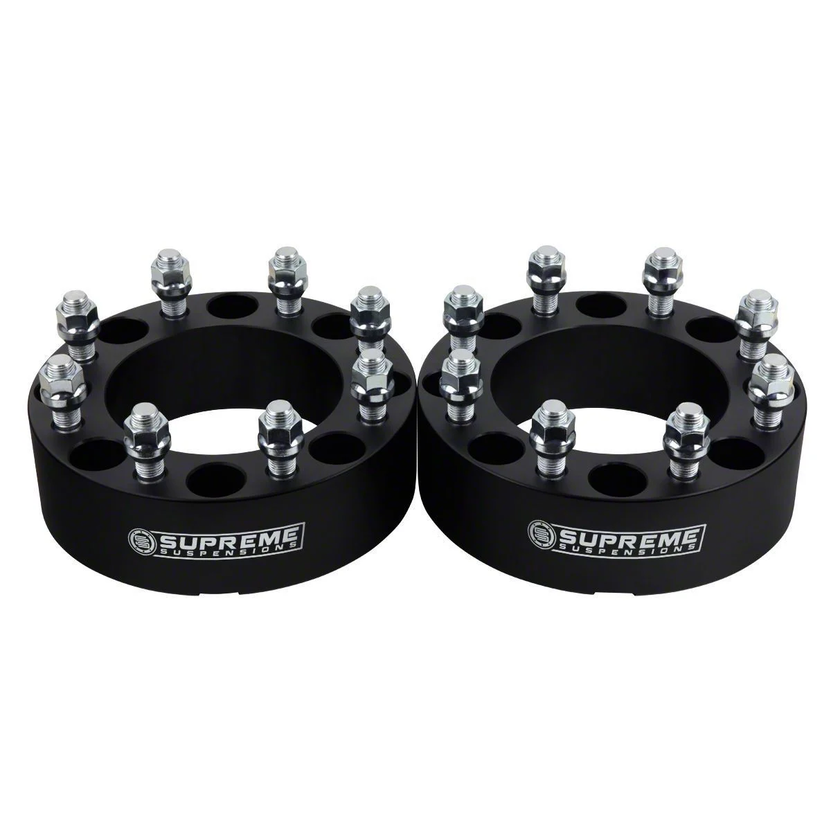 Supreme Suspensions 2-Inch Pro Billet Wheel Spacers; Black; Set of Two (10-14 RAM 3500)