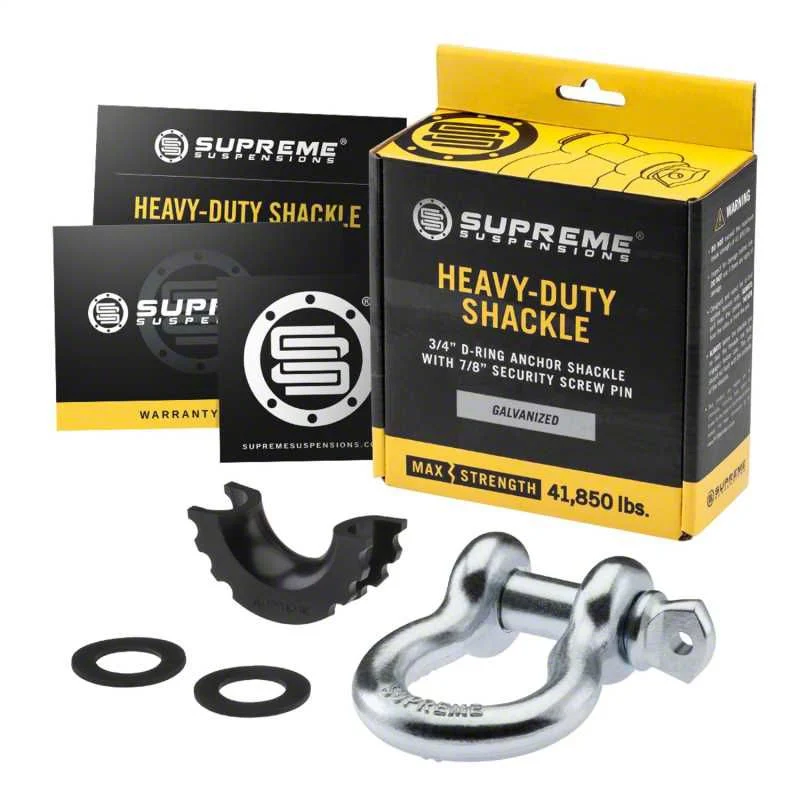 Supreme Suspensions 3/4-Inch D-Ring Shackle; Galvanized