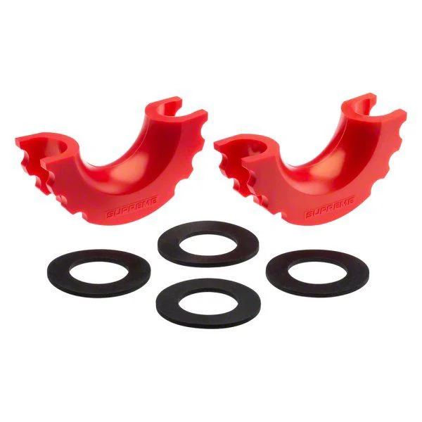Supreme Suspensions 3/4-Inch D-Ring Shackle Isolators; Red