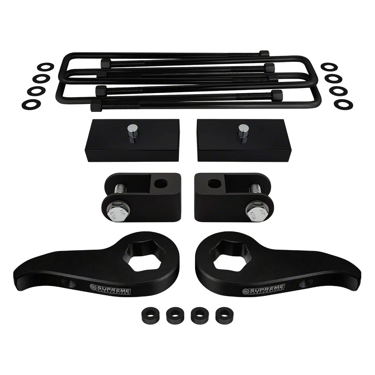 Supreme Suspensions 1 to 3-Inch Front / 1-Inch Rear Pro Suspension Lift Kit with Shock Extenders (11-26 4WD Sierra 2500 HD, Excluding Denali)