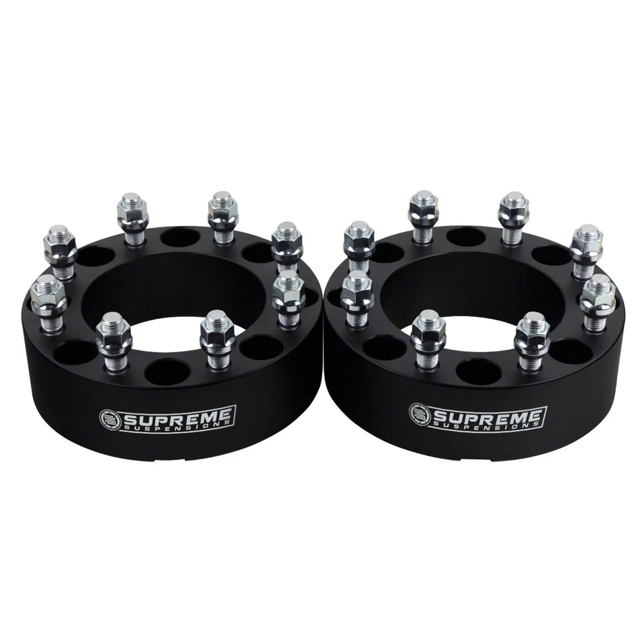 Supreme Suspensions 2-Inch Pro Billet Wheel Spacers; Black; Set of Two (11-26 Sierra 2500 HD)