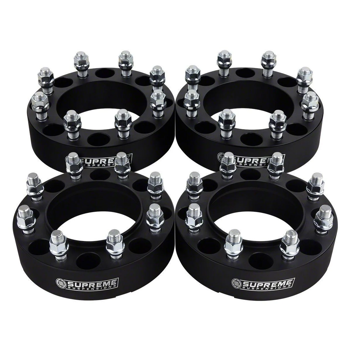 Supreme Suspensions 1.50-Inch Pro Billet Hub Centric Wheel Spacers; Black; Set of Four (05-26 F-250 Super Duty)