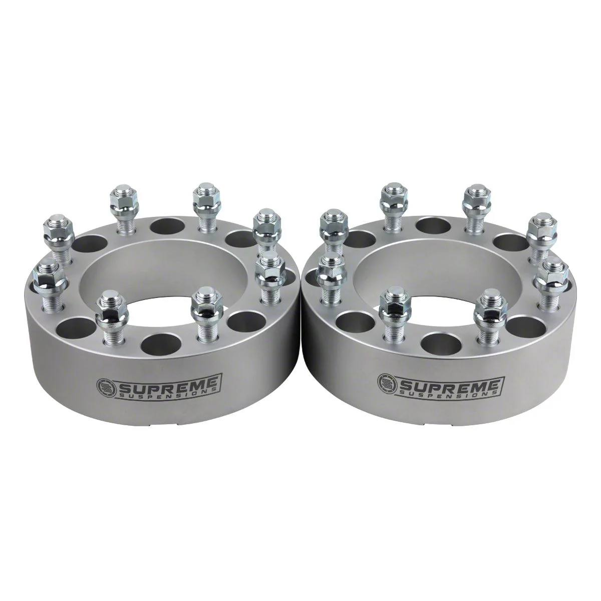 Supreme Suspensions 1.50-Inch Pro Billet Hub Centric Wheel Spacers; Silver; Set of Two (05-26 F-250 Super Duty)