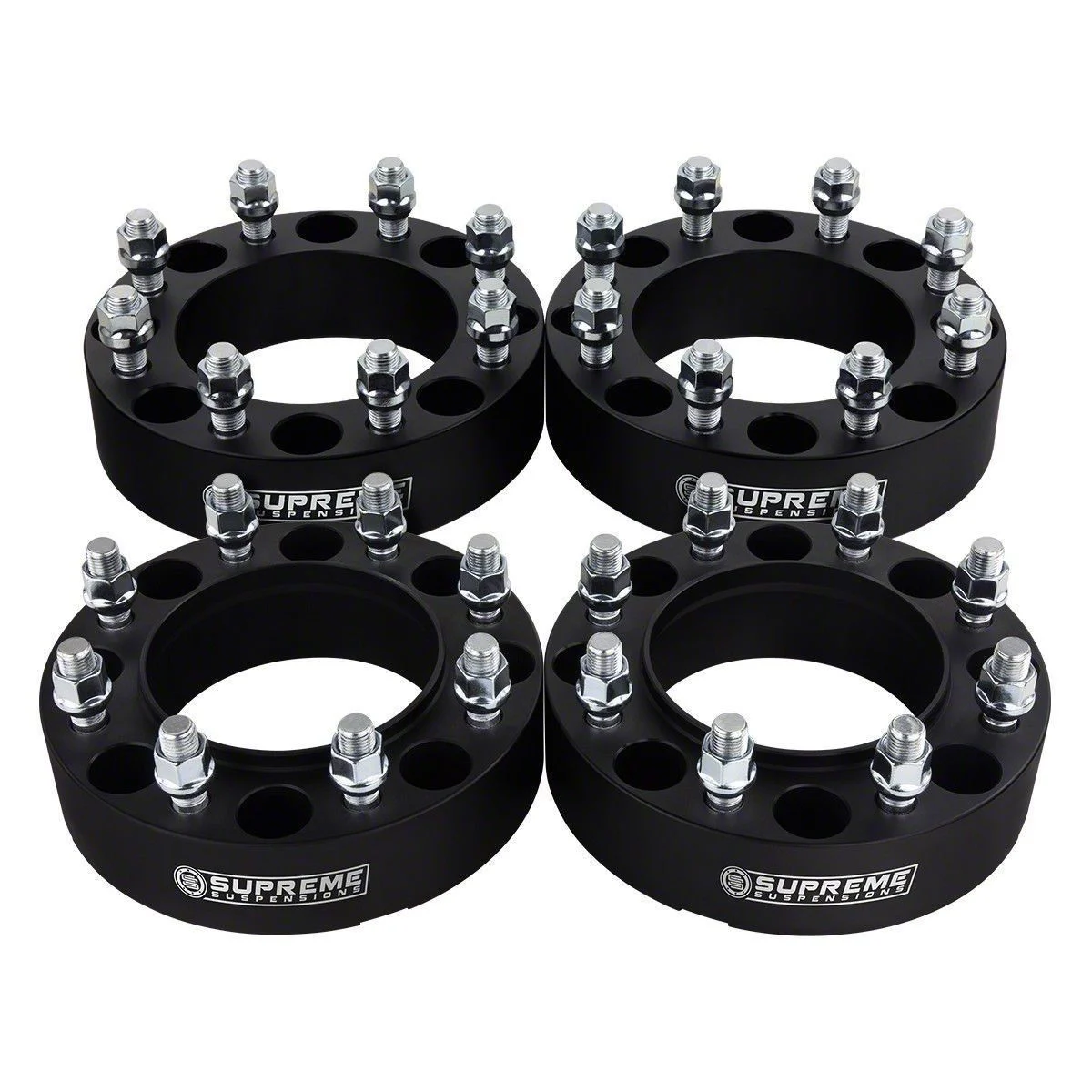 Supreme Suspensions 2-Inch Pro Billet Hub Centric Wheel Spacers; Black; Set of Four (05-26 F-250 Super Duty)
