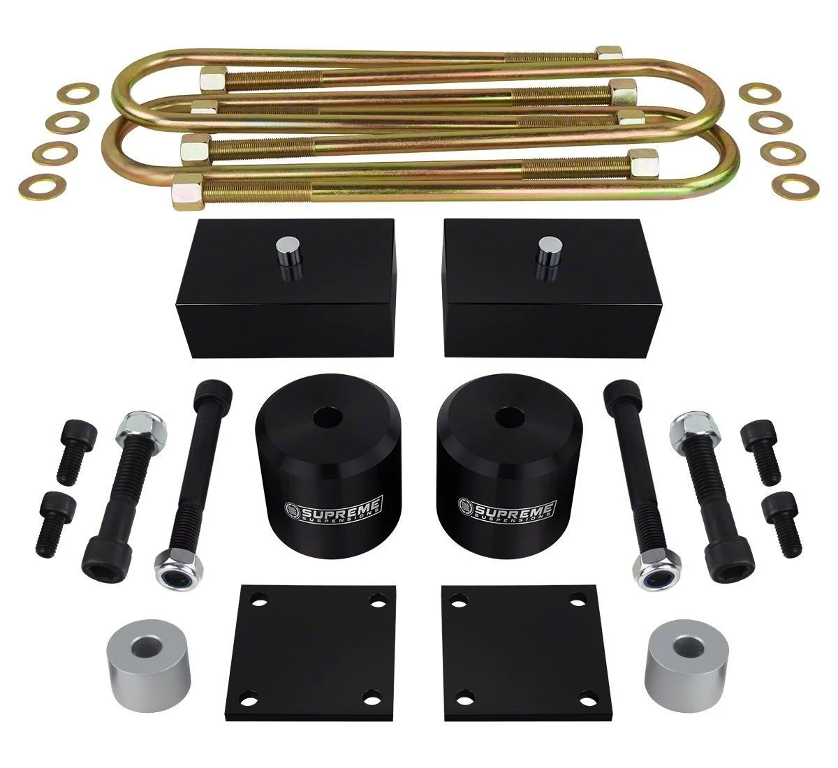 Supreme Suspensions 2.50-Inch Front / 2-Inch Rear Pro Billet Suspension Lift Kit (11-26 4WD F-250 Super Duty w/ Factory Overload Springs)