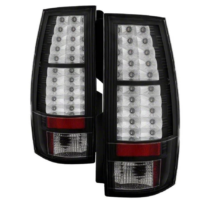 LED Tail Lights; Black Housing; Clear Lens (07-14 Tahoe, Excluding Hybrid)