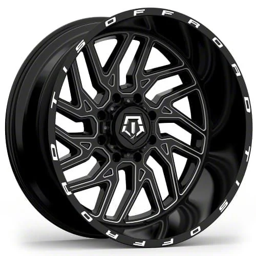 TIS 544BM Gloss Black Milled 8-Lug Wheel; 24x14; -76mm Offset (03-09 RAM 2500)