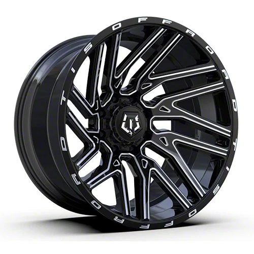 TIS 554BM Gloss Black Milled 8-Lug Wheel; 20x10; -19mm Offset (03-09 RAM 2500)