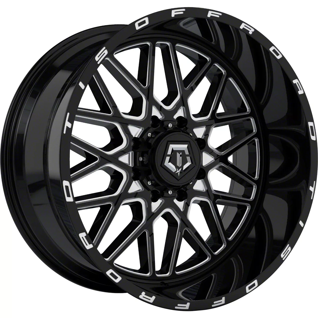 TIS 548BM Gloss Black Milled 8-Lug Wheel; 20x12; -44mm Offset (03-09 RAM 3500 SRW)