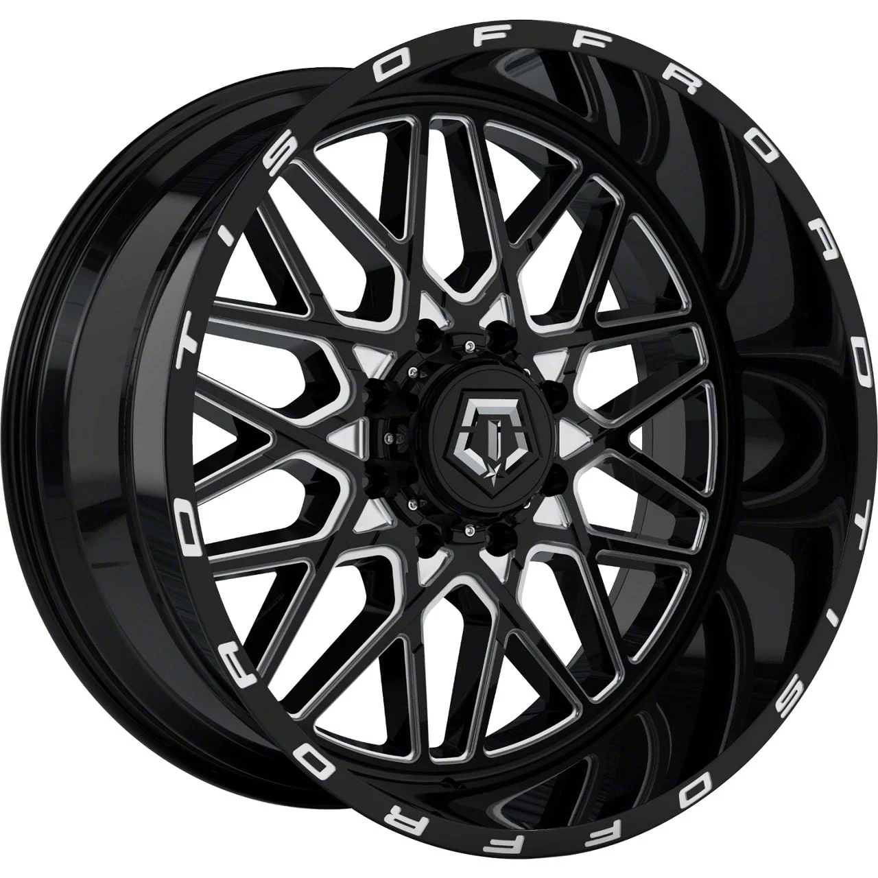 TIS 548BM Gloss Black Milled 8-Lug Wheel; 20x12; -44mm Offset (10-18 RAM 2500)