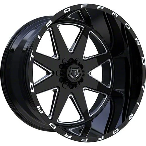 TIS 551BM Gloss Black Milled 8-Lug Wheel; 20x12; -44mm Offset (10-18 RAM 3500 SRW)