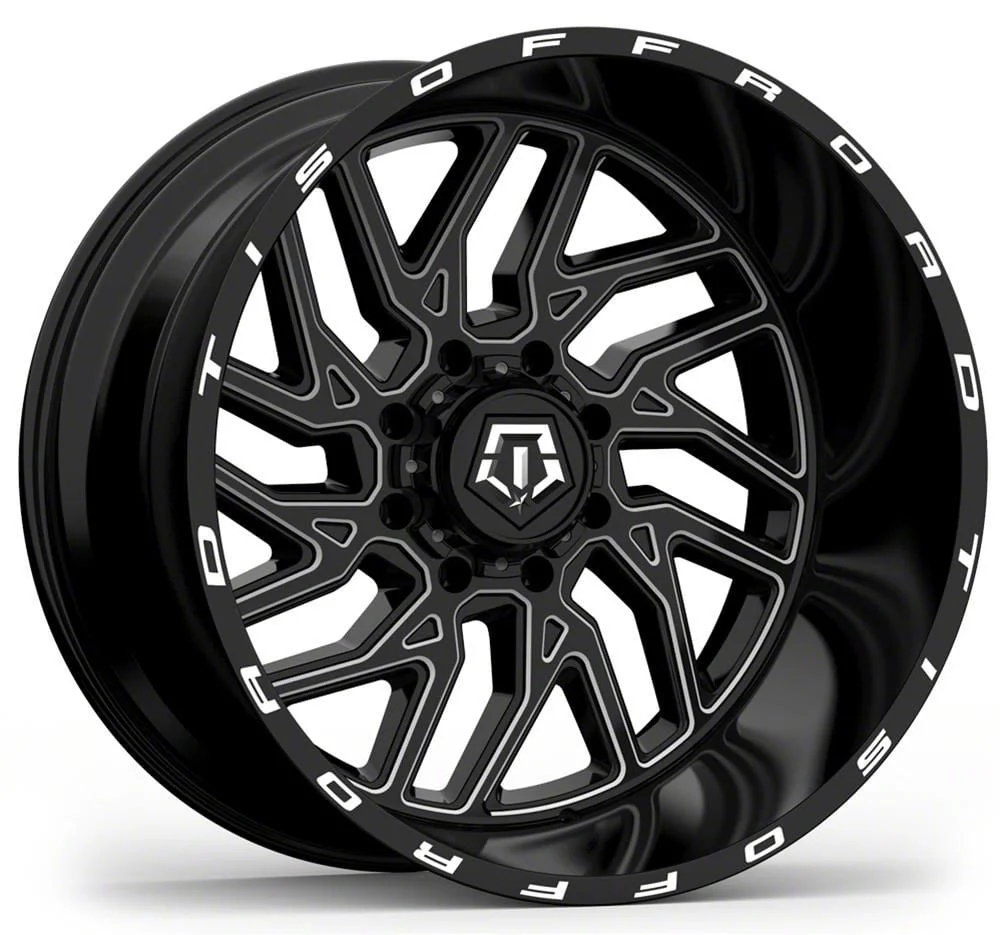 TIS 544BM Gloss Black Milled 8-Lug Wheel; 20x10; -25mm Offset (06-08 RAM 1500 Mega Cab)