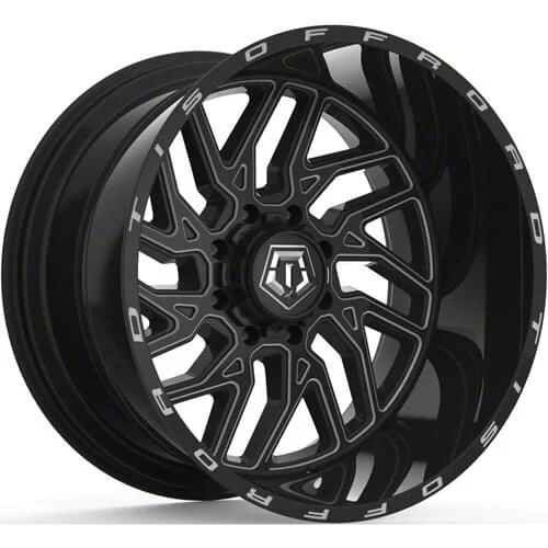 TIS 544BM Gloss Black Milled 8-Lug Wheel; 24x12; -44mm Offset (06-08 RAM 1500 Mega Cab)